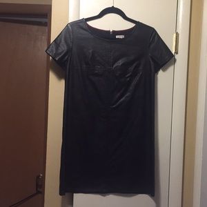 Black leather dress